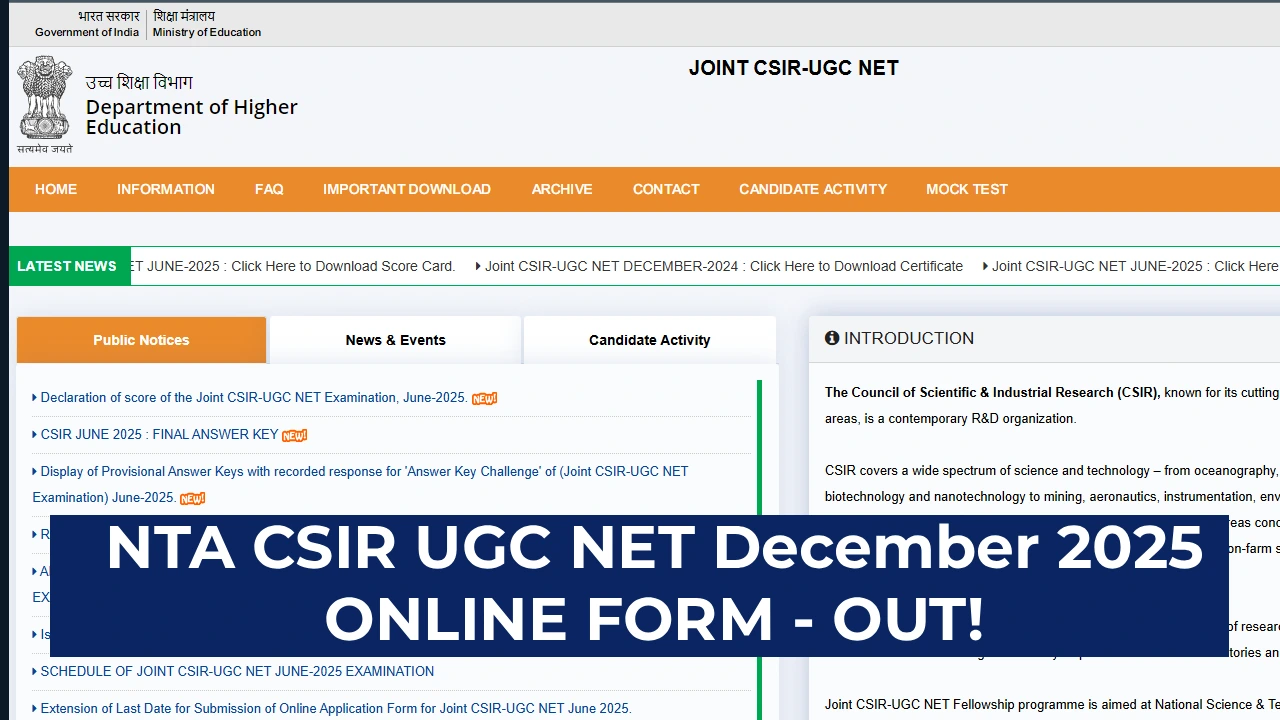 NTA CSIR UGC NET December 2025
