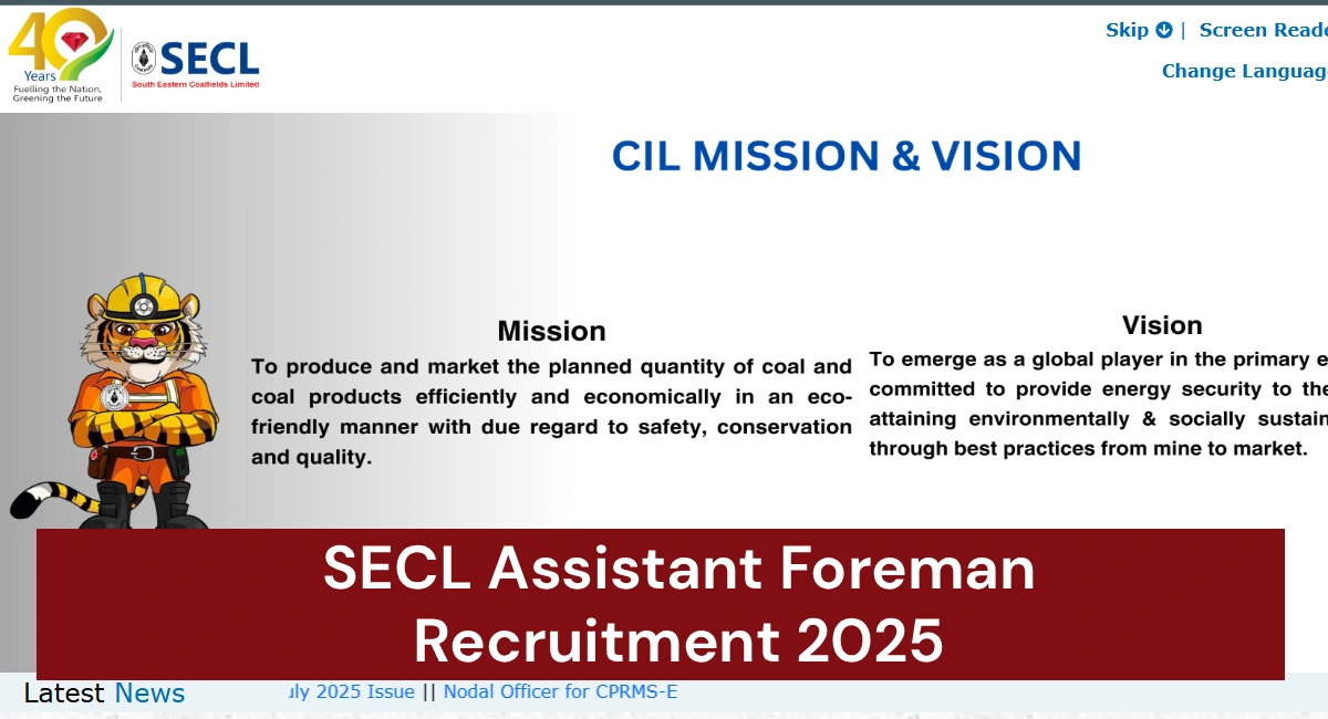SECL Assistant Foreman Recruitment 2025