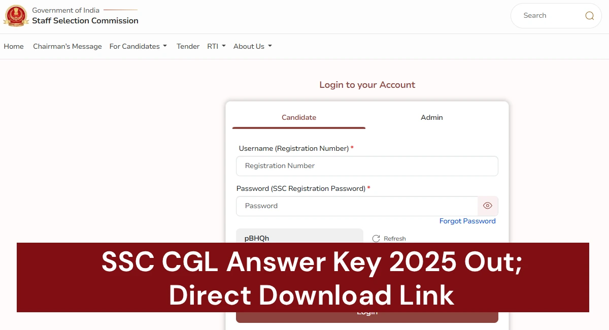 SSC CGL Answer Key 2025 Out