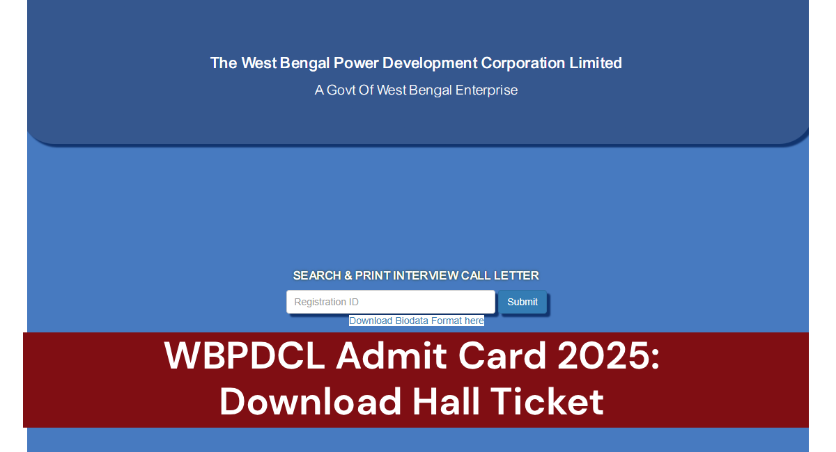 WBPDCL Admit Card 2025
