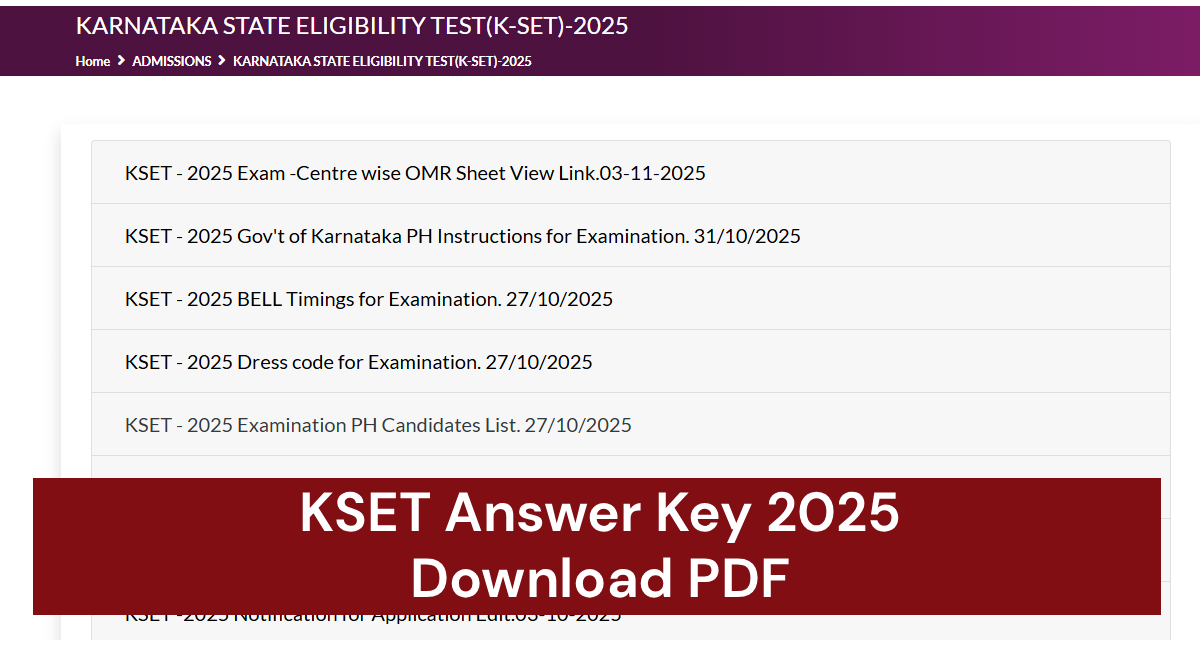 KSET Answer Key 2025