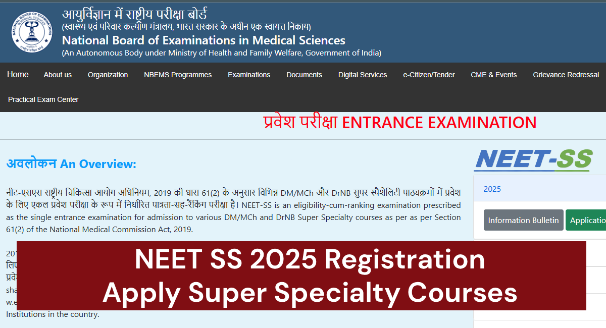 NEET SS 2025 Registration
