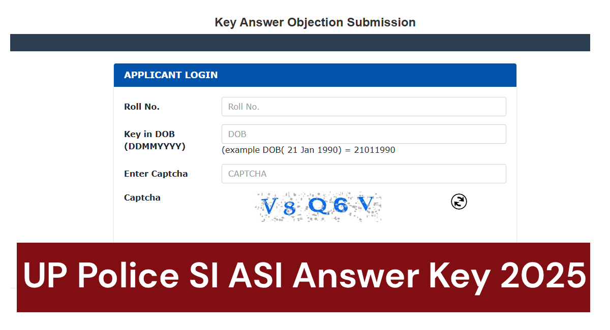 UP Police SI ASI Answer Key 2025