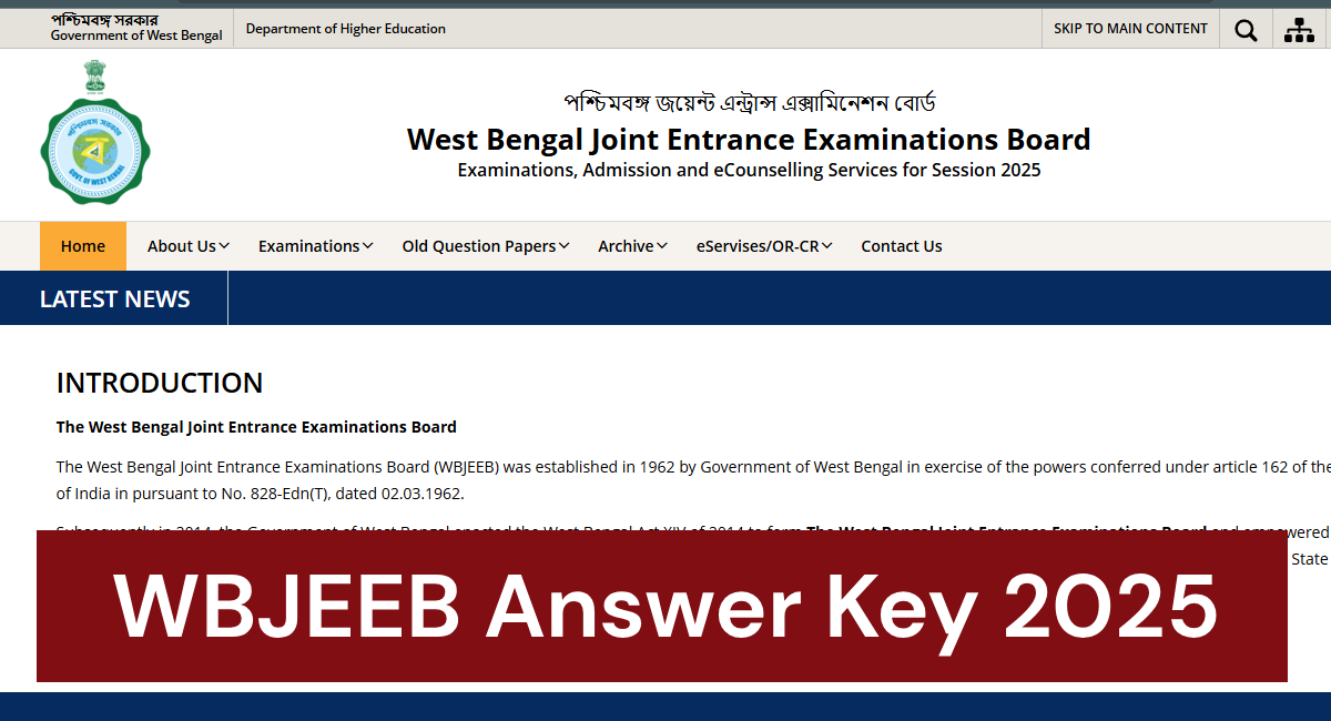 WBJEEB Answer Key 2025