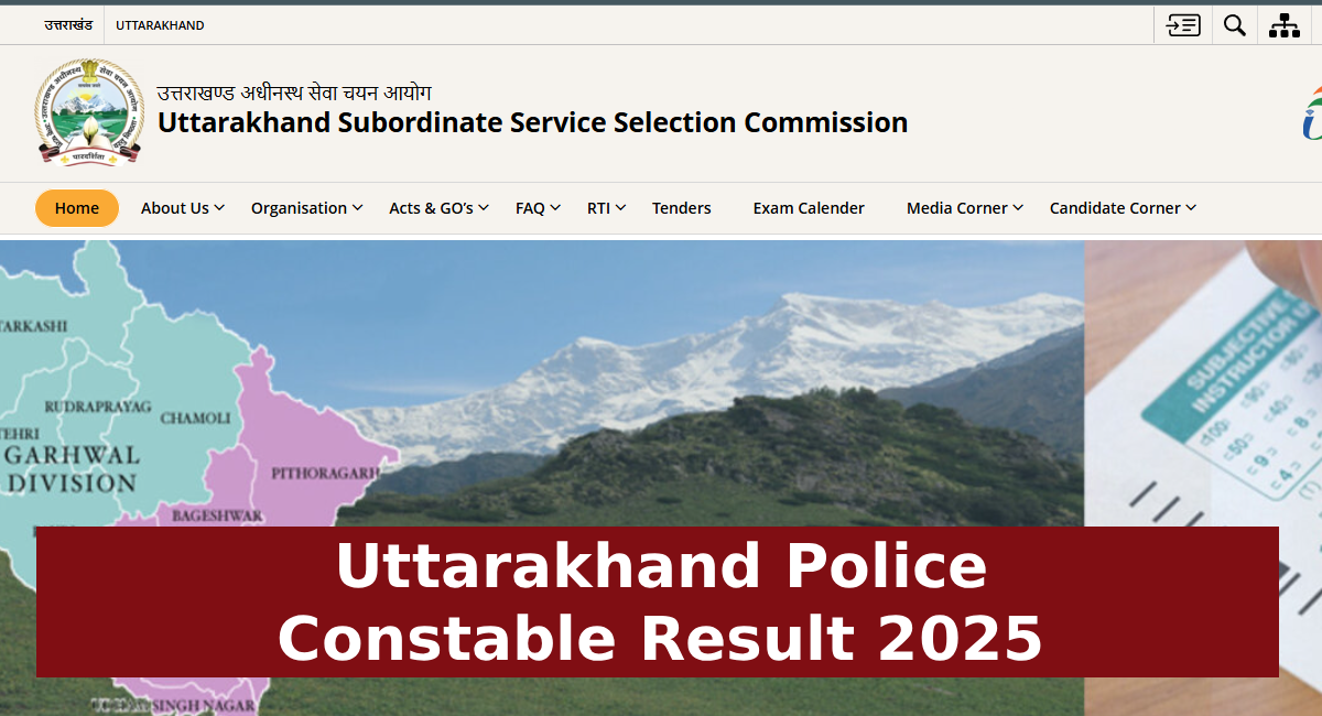Uttarakhand Police Constable Result 2025