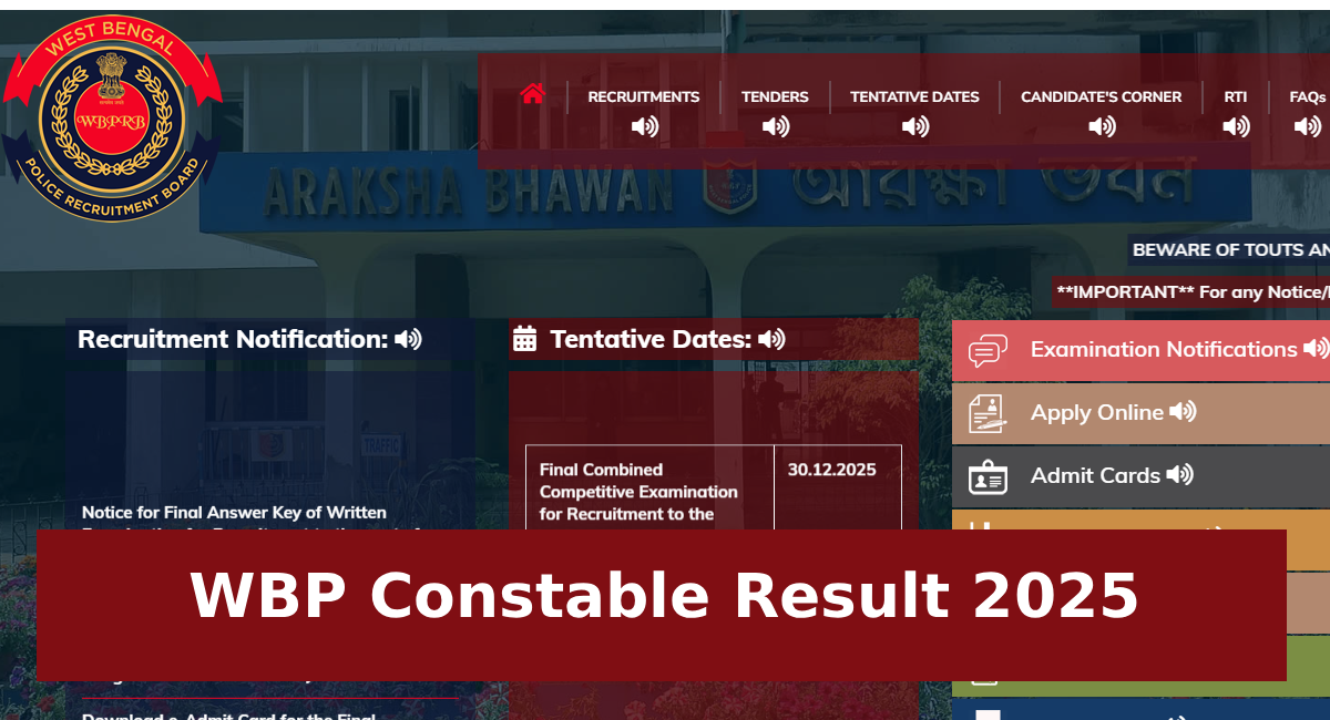 WBP Constable Result 2025
