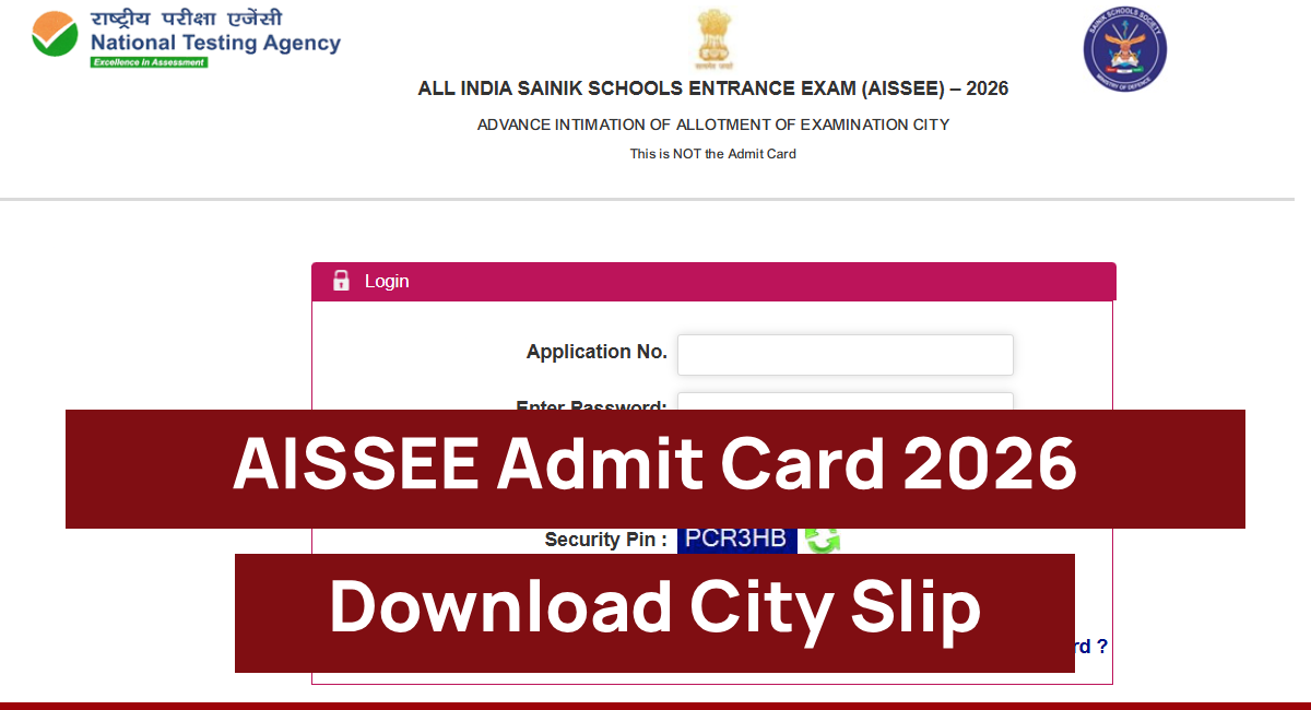 AISSEE Admit Card 2026