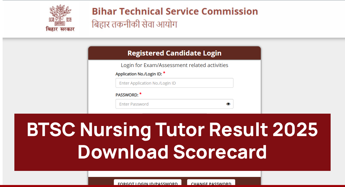 BTSC Nursing Tutor Result 2025