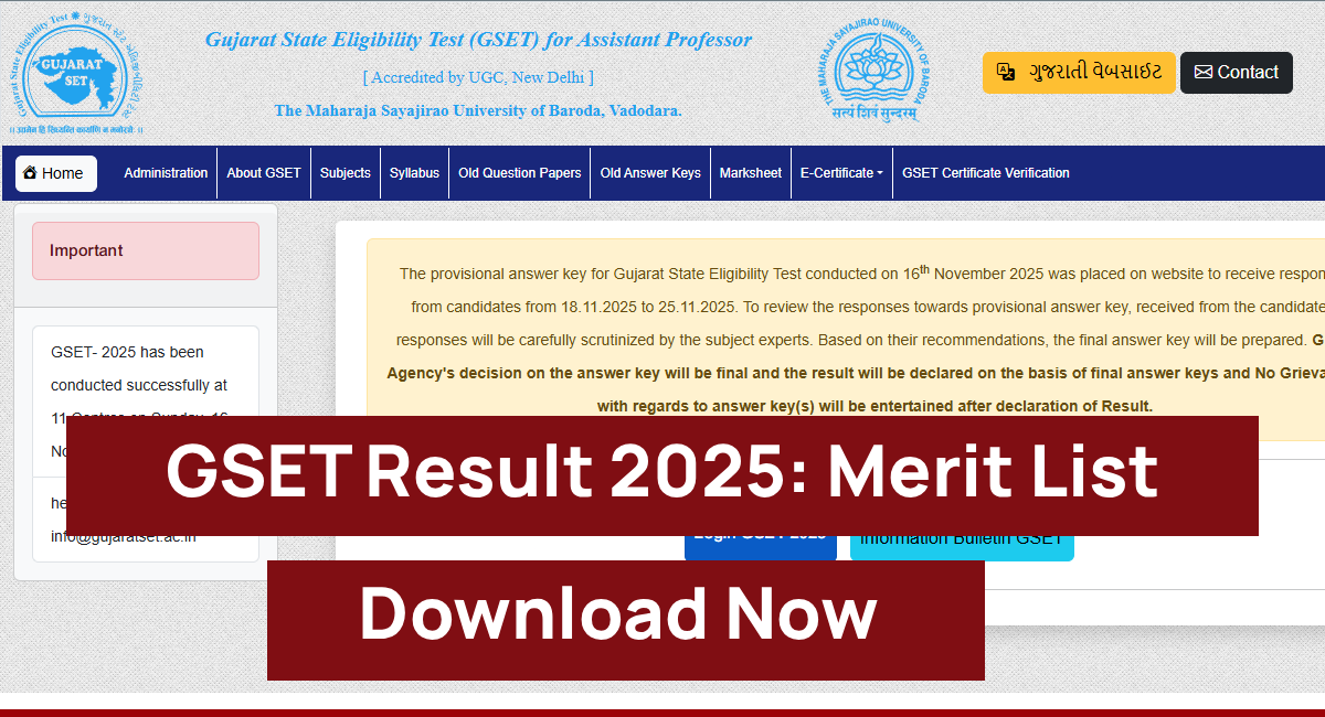GSET Result 2025