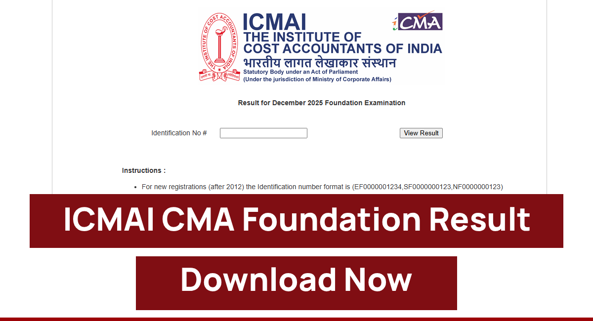ICMAI CMA Foundation Result 2025