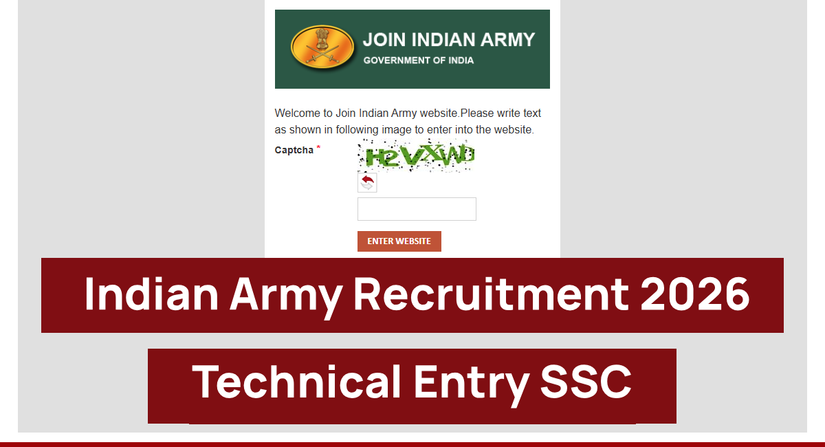 Indian Army SSC Tech Recruitment 2026