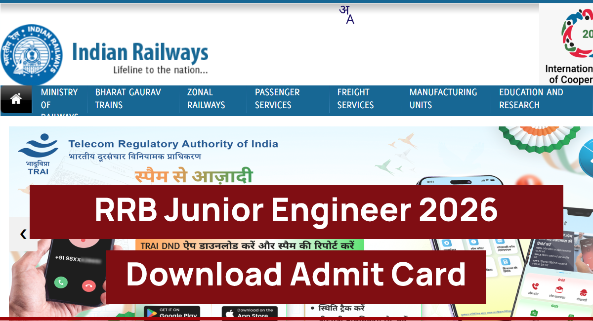 RRB JE Admit Card 2026
